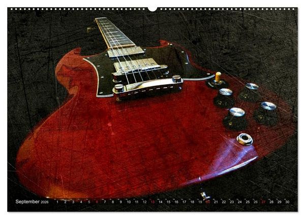 Produktbild: GITARREN Vintage Art (hochwertiger Premium Wandkalender 2026 DIN A2 quer), Kunstdruck in Hochglanz