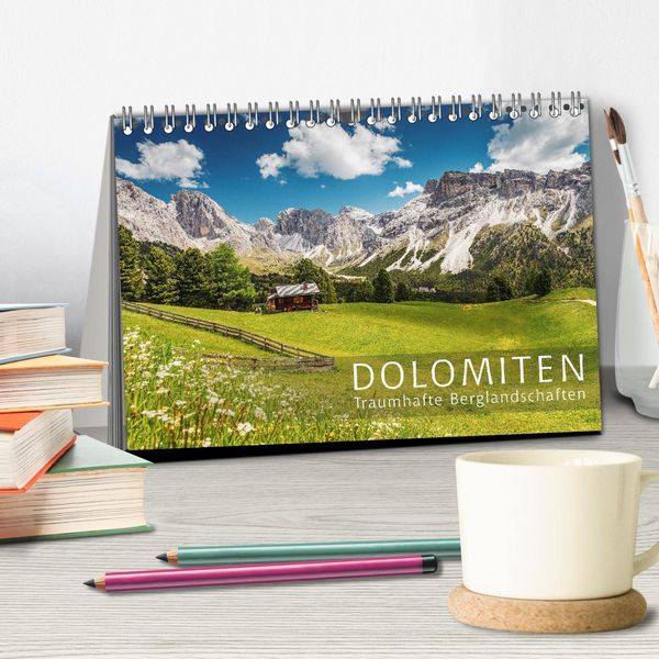 Produktbild: Dolomiten - Traumhafte Berglandschaften (Tischkalender 2026 DIN A5 quer), CALVENDO Monatskalender