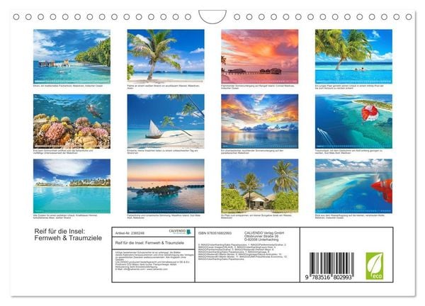 Produktbild: Reif f&uuml;r die Insel: Fernweh & Traumziele (Wandkalender 2027 DIN A4 quer), CALVENDO Monatskalender