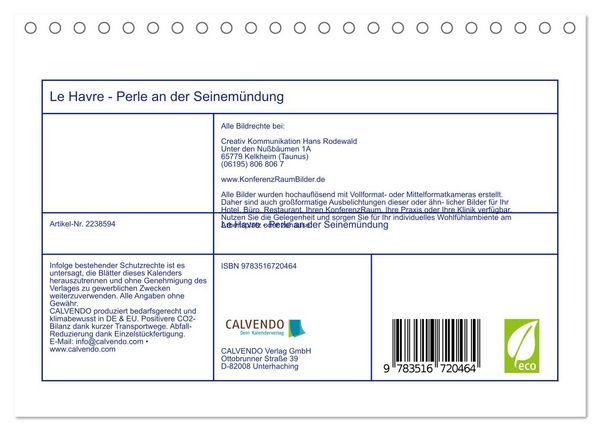 Produktbild: Le Havre - Perle an der Seinem&uuml;ndung (Tischkalender 2026 DIN A5 quer), CALVENDO Monatskalender