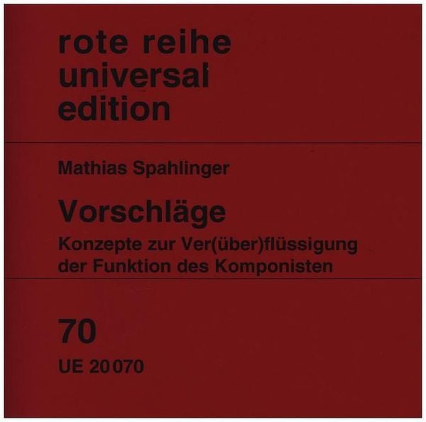 Produktbild: Spahlinger, M: Vorschl&auml;ge