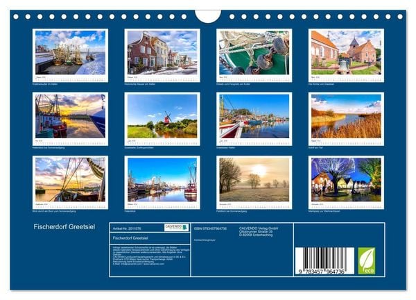 Produktbild: Fischerdorf Greetsiel (Wandkalender 2026 DIN A4 quer), CALVENDO Monatskalender
