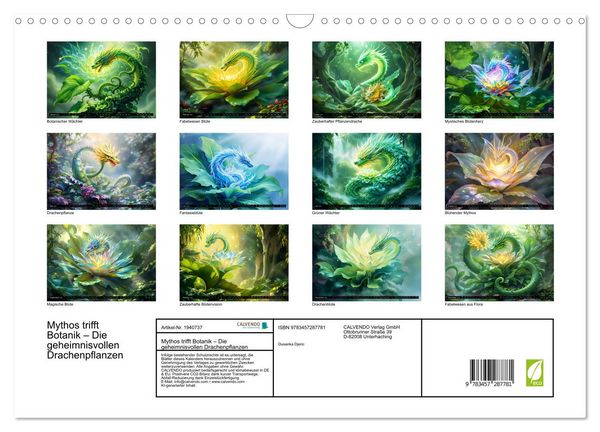 Produktbild: Mythos trifft Botanik &ndash; Die geheimnisvollen Drachenpflanzen (Wandkalender 2026 DIN A3 quer), CALVENDO Monatskalender