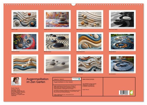 Produktbild: Augenmeditation im Zen Garten (Wandkalender 2026 DIN A2 quer), CALVENDO Monatskalender