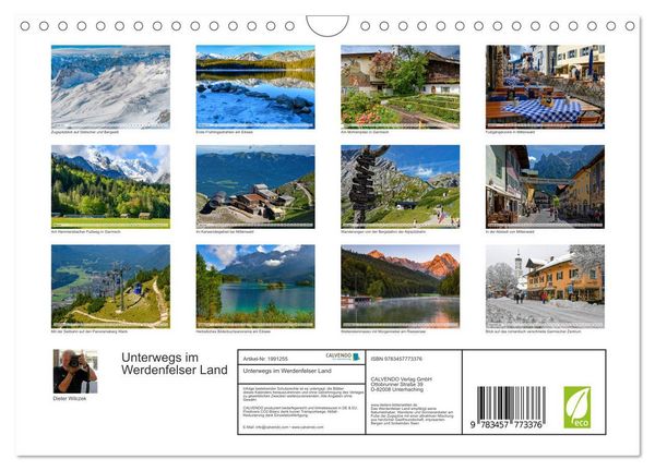 Produktbild: Unterwegs im Werdenfelser Land (Wandkalender 2026 DIN A4 quer), CALVENDO Monatskalender