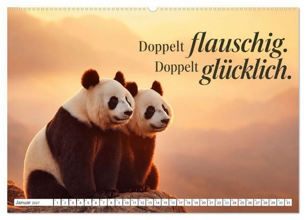 Produktbild: Pandas mit Flausen im Kopf (Wandkalender 2027 DIN A2 quer), CALVENDO Monatskalender