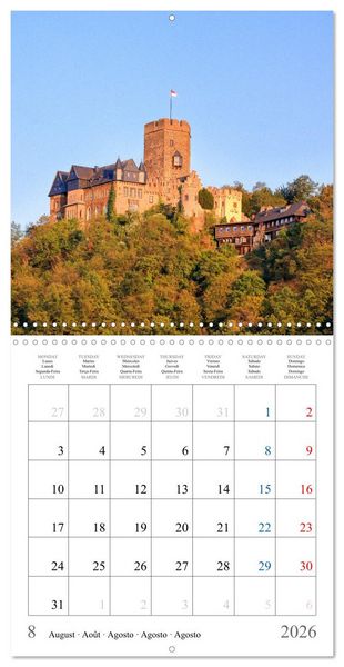 Produktbild: Castles and Palaces in the Middle Rhine Valley (Wall Calendar 2026 12 &times; 12 Inch) CALVENDO 12 Month Wall Calendar