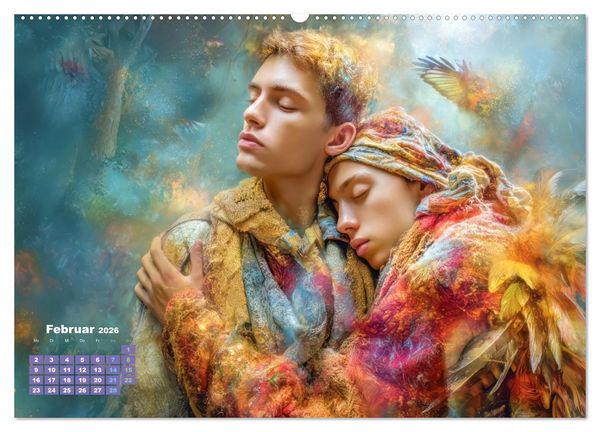 Produktbild: Zeichen der Liebe &ndash; Malerische Fantasiewerke (Wandkalender 2026 DIN A2 quer), CALVENDO Monatskalender