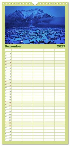 Produktbild: Familienplaner 2027 - Mittenwald - Perle des Werdenfelser Landes mit 5 Spalten (Wandkalender, 21 x 45 cm) CALVENDO