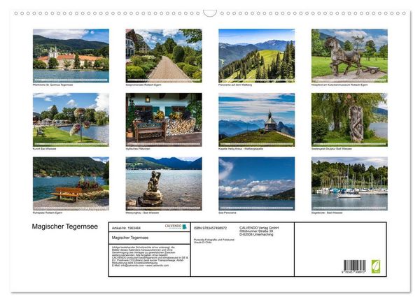 Produktbild: Magischer Tegernsee (Wandkalender 2026 DIN A2 quer), CALVENDO Monatskalender