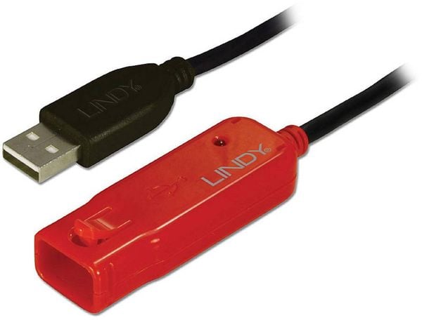 LINDY USB-Kabel USB 2.0 USB-A Stecker, USB-A Buchse 8.00m Schwarz 42780