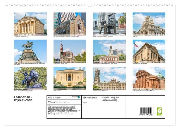 Produktbild: Philadelphia - Impressionen (hochwertiger Premium Wandkalender 2026 DIN A2 quer), Kunstdruck in Hochglanz