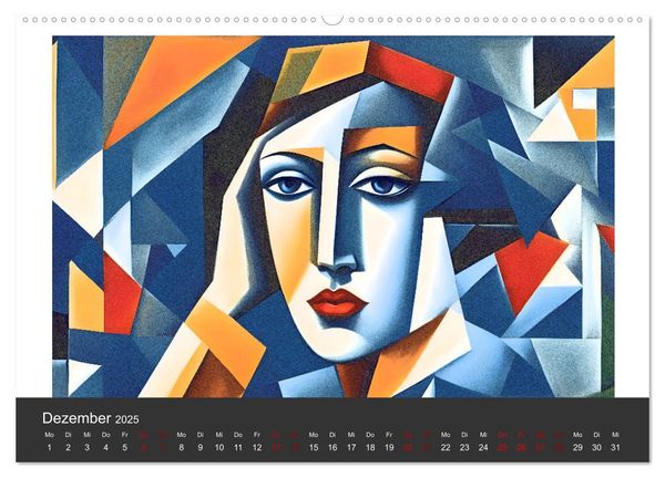 Kubistische Frauen Bilder (Wandkalender 2025 DIN A2 quer), CALVENDO Monatskalender