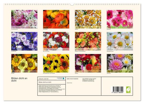 Produktbild: Bl&uuml;ten dicht an dicht (hochwertiger Premium Wandkalender 2026 DIN A2 quer), Kunstdruck in Hochglanz