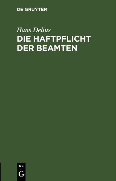 Produktbild: Die Haftpflicht der Beamten