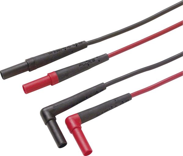 Fluke TL224 Sicherheits-Messleitungs-Set Lamellenstecker 4 mm Lamellenstecker 4 mm 1.50 m Schwarz, Rot 1 St.