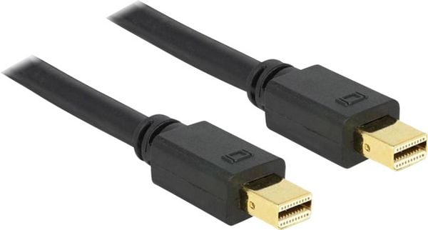 Delock Mini-DisplayPort Anschlusskabel Mini DisplayPort Stecker, Mini DisplayPort Stecker 2.00m Schwarz 83475 vergoldete