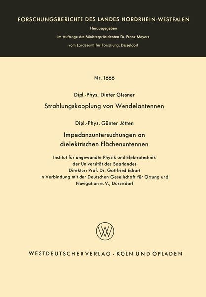 Produktbild: Strahlungskopplung von Wendelantennen / Impedanzuntersuchungen an dielektrischen Fl&auml;chenantennen