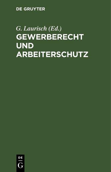 Produktbild: Gewerberecht und Arbeiterschutz
