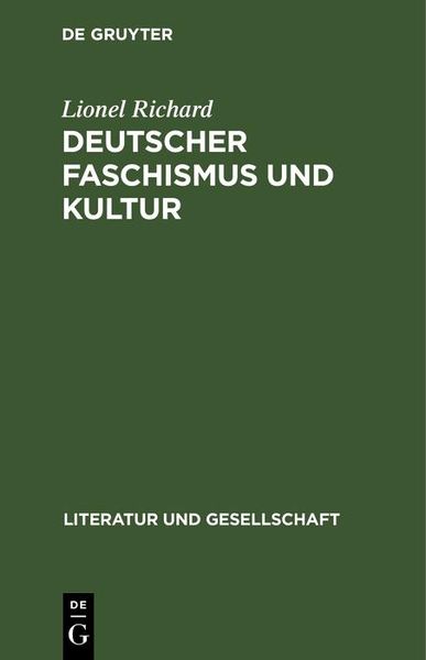 Produktbild: Deutscher Faschismus und Kultur