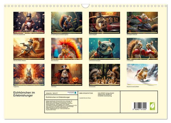 Produktbild: Eichh&ouml;rnchen im Erlebnishunger (Wandkalender 2026 DIN A3 quer), CALVENDO Monatskalender