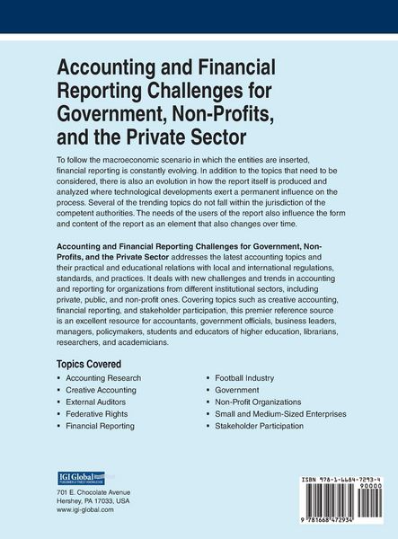 Produktbild: Accounting and Financial Reporting Challenges for Government, Non-Profits, and the Private Sector