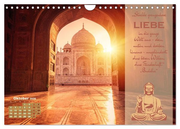 Produktbild: Erleuchtende Worte, Lebensweisheiten von Gautama Buddha by VogtArt (Wandkalender 2026 DIN A4 quer), CALVENDO Monatskalender