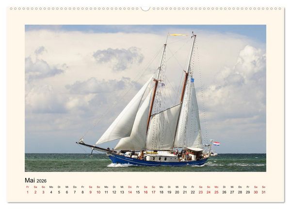 Produktbild: Unter vollen Segeln Traditionssegler auf der Ostsee (hochwertiger Premium Wandkalender 2026 DIN A2 quer), Kunstdruck in Hochglanz