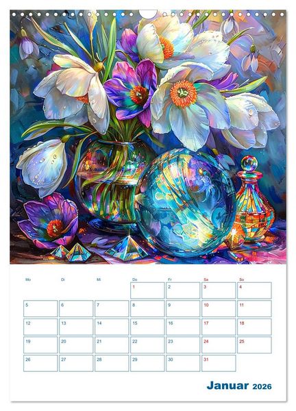 Produktbild: Blumenglanz (Wandkalender 2026 DIN A3 hoch), CALVENDO Monatskalender