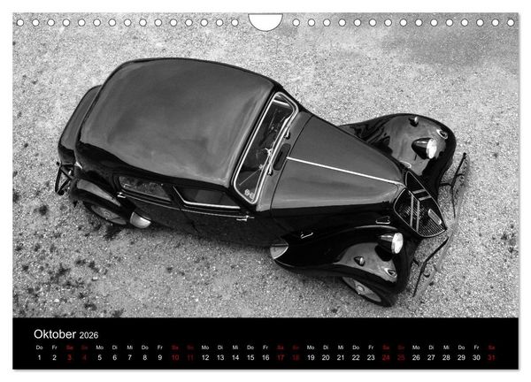 Produktbild: Citro&euml;n 11 CV Traction Avant in schwarzweiss (Wandkalender 2026 DIN A4 quer), CALVENDO Monatskalender