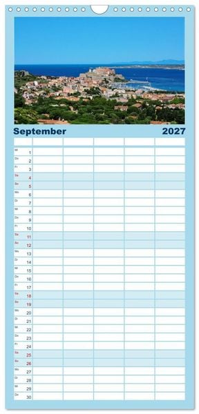 Produktbild: Familienplaner 2027 - Korsika - Farben einer wilden Sch&ouml;nheit mit 5 Spalten (Wandkalender, 21 x 45 cm) CALVENDO