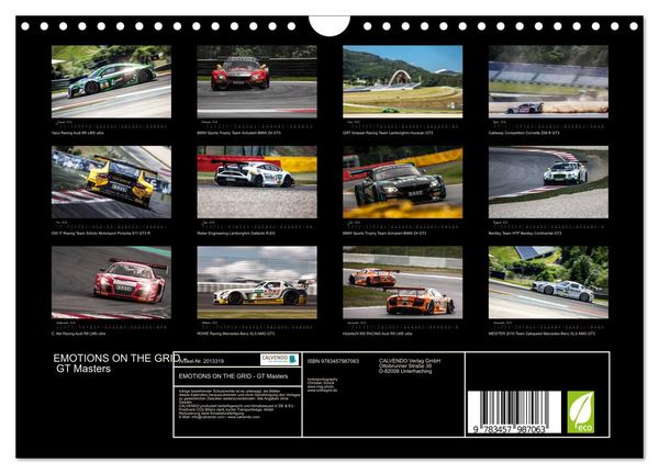 Produktbild: EMOTIONS ON THE GRID - GT Masters (Wandkalender 2026 DIN A4 quer), CALVENDO Monatskalender