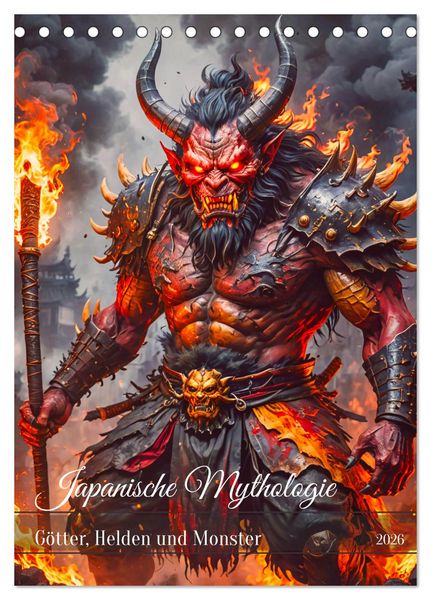 Japanische Mythologie - Götter, Helden und Monster (Tischkalender 2026 DIN A5 hoch), CALVENDO Monatskalender