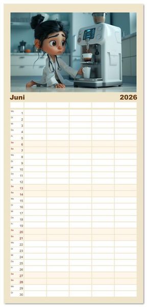 Produktbild: Familienplaner 2026 - Nur ein paar Semester Medizin mit 5 Spalten (Wandkalender, 21 x 45 cm) CALVENDO
