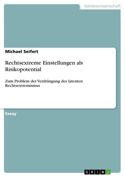 Produktbild: Rechtsextreme Einstellungen als Risikopotential
