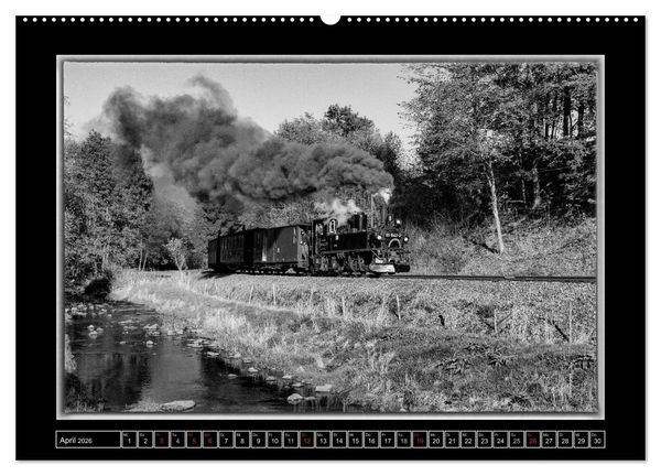 Produktbild: Unter Dampf - Mit der Pre&szlig;nitztalbahn durchs Erzgebirge (hochwertiger Premium Wandkalender 2026 DIN A2 quer), Kunstdruck in Hochglanz
