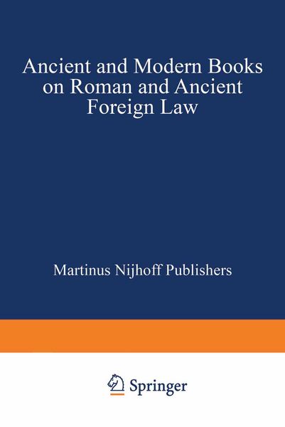 Produktbild: Ancient and Modern Books on Roman and Ancient Foreign Law