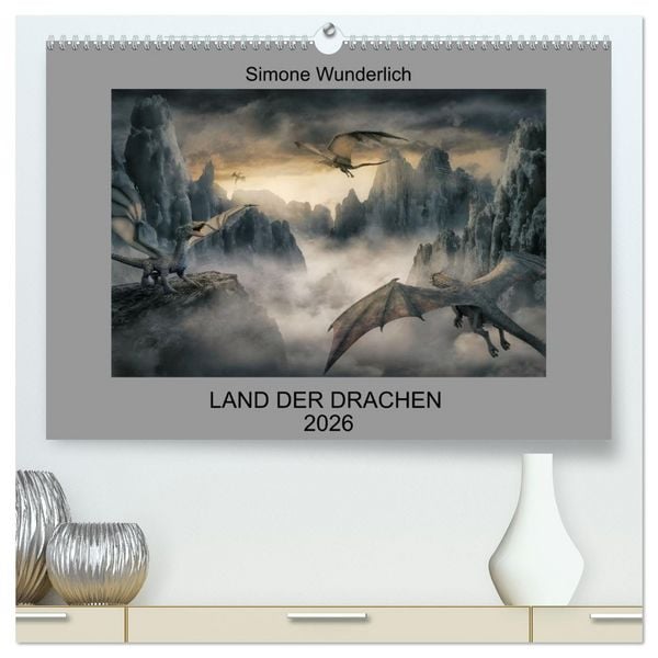 Land der Drachen (hochwertiger Premium Wandkalender 2026 DIN A2 quer), Kunstdruck in Hochglanz