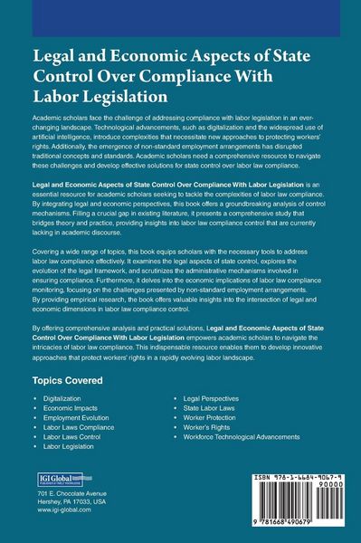Produktbild: Legal and Economic Aspects of State Control Over Compliance With Labor Legislation
