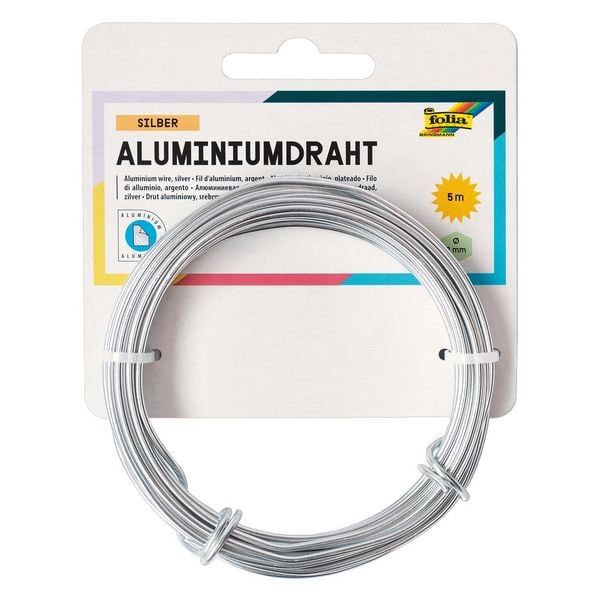 Folia Aluminiumdraht, 2mmx5m, silber