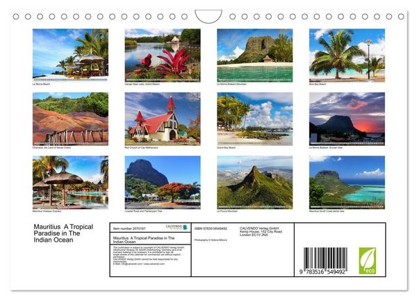 Produktbild: Mauritius A Tropical Paradise in The Indian Ocean (Wall Calendar 2026 DIN A4 landscape), CALVENDO 12 Month Wall Calendar
