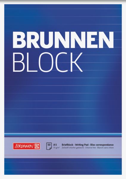 Produktbild: Brunnen Briefblock A5 70g lin.