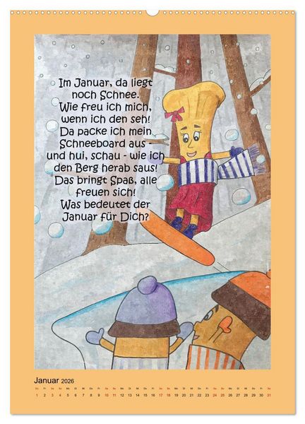Produktbild: Tobi und das Jahr (Wandkalender 2026 DIN A2 hoch), CALVENDO Monatskalender