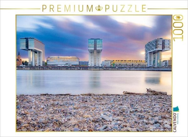 CALVENDO Puzzle Der Rheinauhafen kurz nach Sonnenuntergang | 1000 Teile Lege-Größe 64x48cm Foto-Puzzle für glückliche Stunden