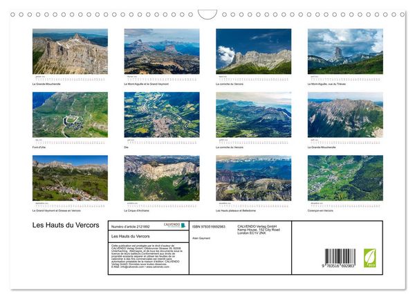 Produktbild: Les Hauts du Vercors (Calendrier mural 2026 DIN A3 vertical), CALVENDO calendrier mensuel