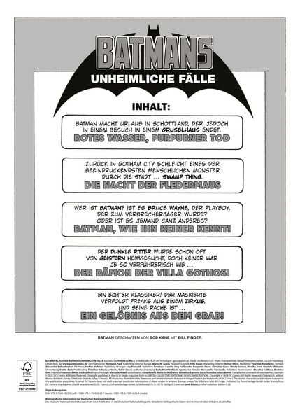 Produktbild: Batman Klassiker: Batmans unheimliche F&auml;lle