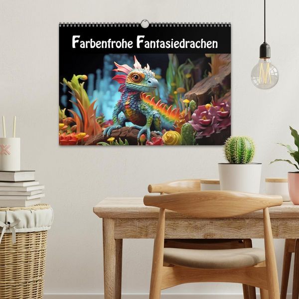 Produktbild: Farbenfrohe Fantasiedrachen (Wandkalender 2026 DIN A3 quer), CALVENDO Monatskalender