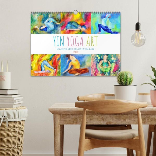 Produktbild: Yin Yoga Art - K&uuml;nstlerische Darstellung von Yin Yoga Asanas (Wandkalender 2026 DIN A3 quer), CALVENDO Monatskalender