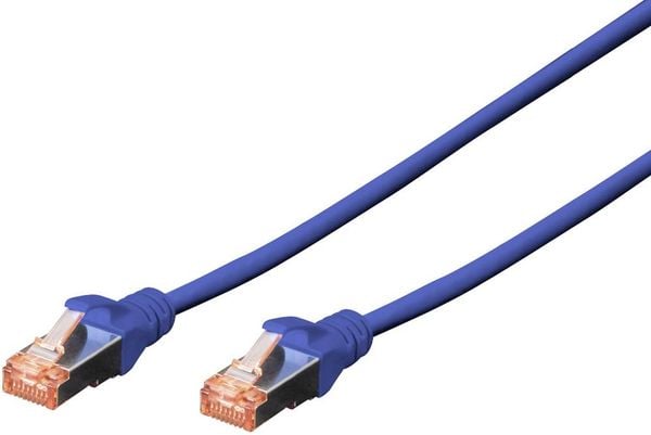 Produktbild: Digitus DK-1644-050/R RJ45 Patchkabel CAT 6 S/FTP 5.00 m Rot Halogenfrei, verdrillte Paare, mit Rastnasenschutz, Flammwidrig 1 St.