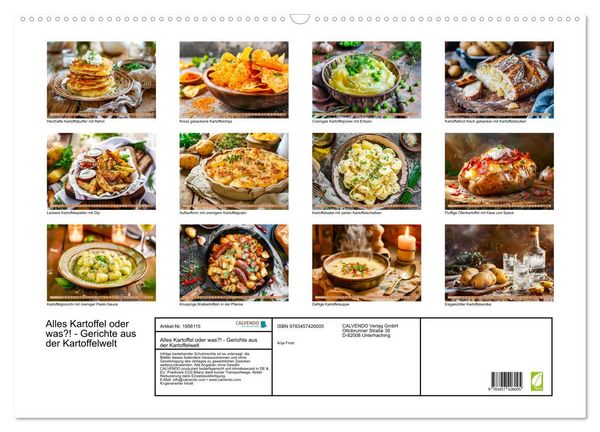 Produktbild: Alles Kartoffel oder was?! - Gerichte aus der Kartoffelwelt (Wandkalender 2026 DIN A2 quer), CALVENDO Monatskalender